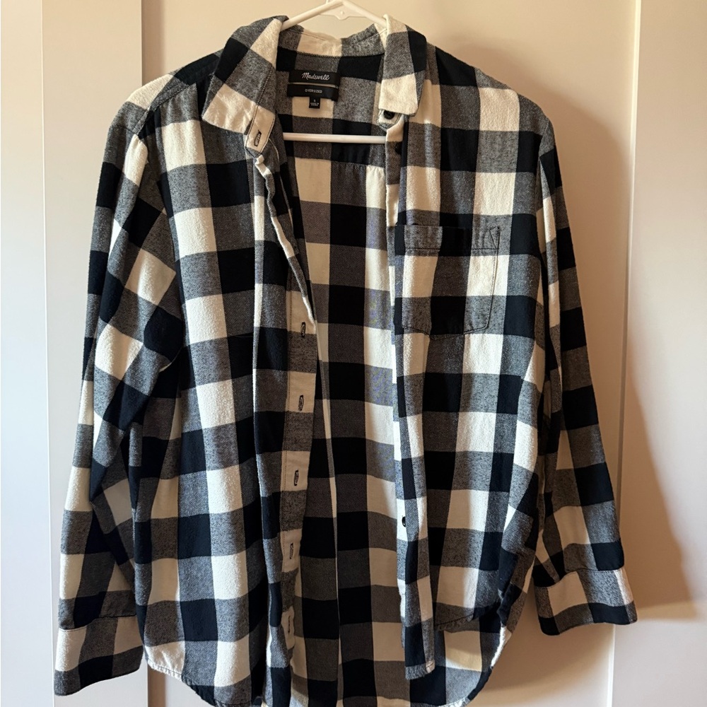 Madewell Black and White Checkered Men's Shirt